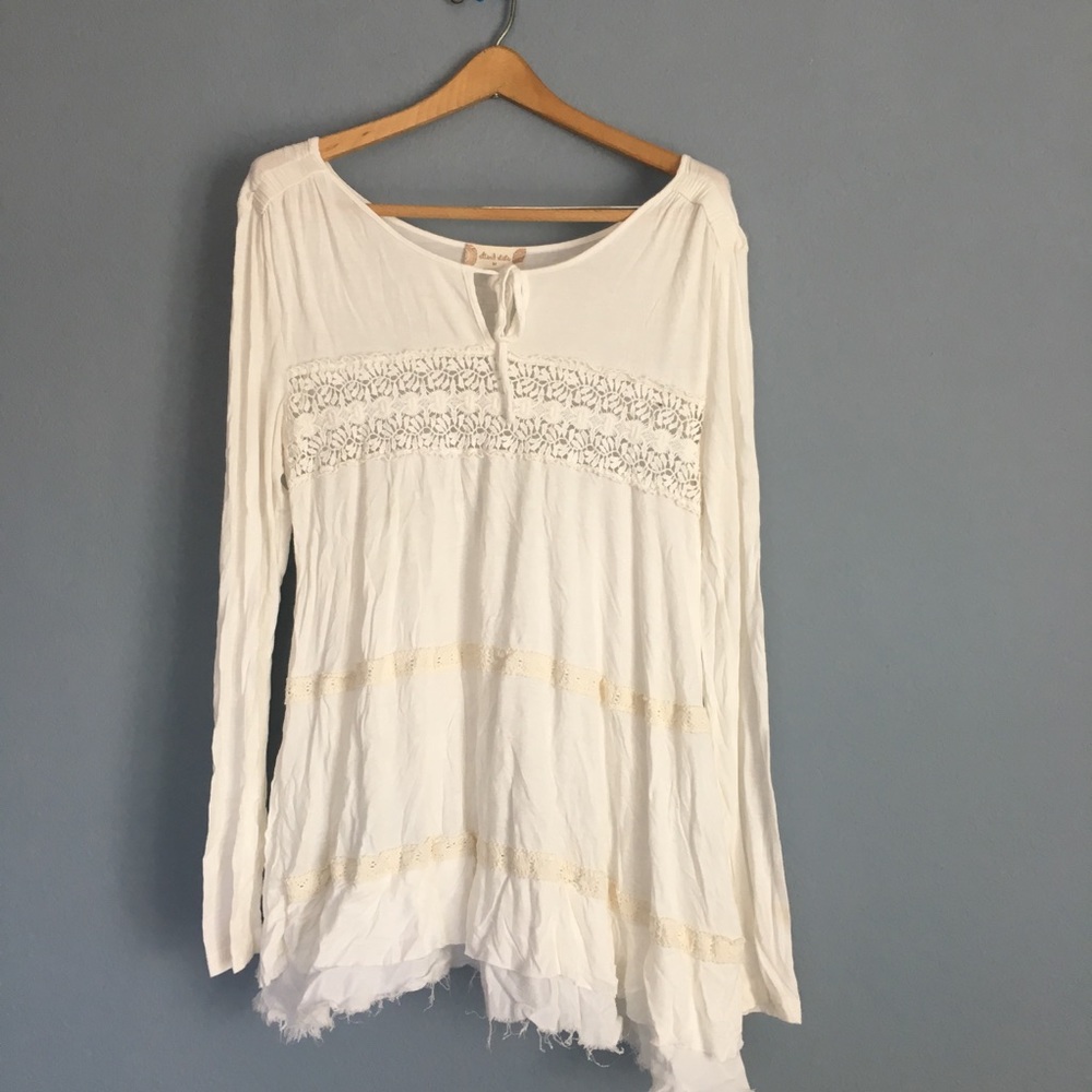 Altar’d State, white long-sleeve blouse